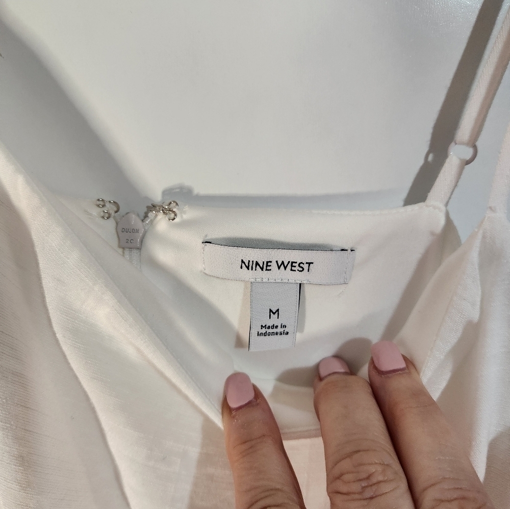 Nine West White Women's Dress, Size Med - Picture 2 of 7